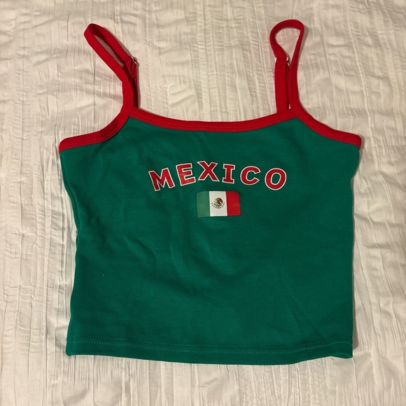 Edikted Tops - Edikted Green and Red Mexico Tight Tank Top